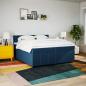 Preview: Boxspringbett mit Matratze Blau 200x200 cm Stoff