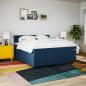 Preview: Boxspringbett mit Matratze Blau 200x200 cm Stoff