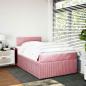 Preview: ARDEBO.de - Boxspringbett mit Matratze Rosa 120x190 cm Samt