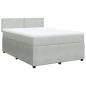 Preview: Boxspringbett mit Matratze Hellgrau 140x190 cm Samt