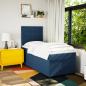 Preview: Boxspringbett mit Matratze Blau 90x190 cm Stoff