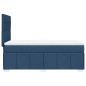 Preview: Boxspringbett mit Matratze Blau 90x190 cm Stoff