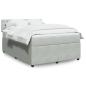 Preview: ARDEBO.de - Boxspringbett mit Matratze Hellgrau 140x190 cm Samt