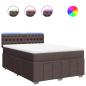 Preview: Boxspringbett mit Matratze Dunkelbraun 160x200 cm Stoff