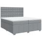 Preview: Boxspringbett mit Matratze Hellgrau 200x200 cm Stoff