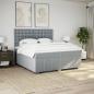 Preview: Boxspringbett mit Matratze Hellgrau 200x200 cm Stoff