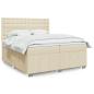Preview: ARDEBO.de - Boxspringbett mit Matratze Creme 200x200 cm Stoff