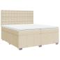 Preview: Boxspringbett mit Matratze Creme 200x200 cm Stoff