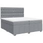 Preview: Boxspringbett mit Matratze Hellgrau 200x200 cm Stoff