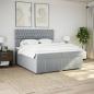 Preview: Boxspringbett mit Matratze Hellgrau 200x200 cm Stoff