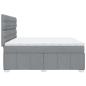 Preview: Boxspringbett mit Matratze Hellgrau 200x200 cm Stoff