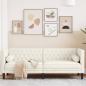 Preview: ARDEBO.de - Chesterfield-Sofa mit Nackenrollen 3-Sitzer Creme Samt