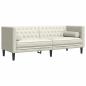 Preview: Chesterfield-Sofa mit Nackenrollen 3-Sitzer Creme Samt