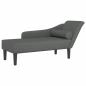 Preview: Chaiselongue mit Kissen Dunkelgrau Stoff