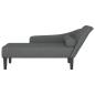 Preview: Chaiselongue mit Kissen Dunkelgrau Stoff