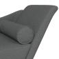 Preview: Chaiselongue mit Kissen Dunkelgrau Stoff