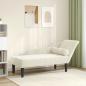 Preview: ARDEBO.de - Chaiselongue mit Kissen Creme Samt