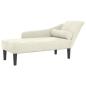 Preview: Chaiselongue mit Kissen Creme Samt