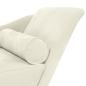 Preview: Chaiselongue mit Kissen Creme Samt