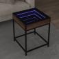Preview: ARDEBO.de - Couchtisch mit Infinity-LED Braun Eichen-Optik 40x40x51 cm