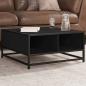 Preview: ARDEBO.de - Couchtisch Schwarz 60,5x60,5x30 cm Holzwerkstoff und Metall