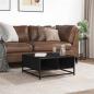 Preview: Couchtisch Schwarz 60,5x60,5x30 cm Holzwerkstoff und Metall