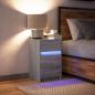 Preview: Nachttisch mit LED-Leuchten Grau Sonoma Holzwerkstoff
