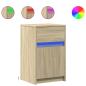 Preview: Nachttische mit LED-Leuchten 2 Stk. Sonoma Eiche Holzwerkstoff