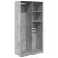 Preview: Kleiderschrank Betongrau 100x50x200 cm Holzwerkstoff