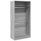 Preview: Kleiderschrank Grau Sonoma 100x50x200 cm Holzwerkstoff