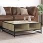 Preview: ARDEBO.de - Couchtisch Sonoma-Eiche 80x80x30 cm Holzwerkstoff und Metall