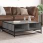 Preview: ARDEBO.de - Couchtisch Grau Sonoma 80x80x30 cm Holzwerkstoff und Metall