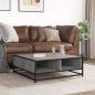 Preview: Couchtisch Grau Sonoma 80x80x30 cm Holzwerkstoff und Metall