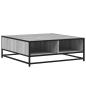 Preview: Couchtisch Grau Sonoma 80x80x30 cm Holzwerkstoff und Metall