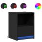 Preview: Nachttische mit LED-Leuchten 2 Stk. Schwarz Holzwerkstoff
