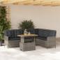 Preview: ARDEBO.de - 2-tlg. Garten-Sofagarnitur mit Auflagen Poly Rattan Grau