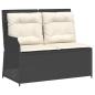 Preview: 3-tlg. Garten-Lounge-Set mit Kissen Schwarz Poly Rattan