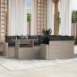 Preview: ARDEBO.de - 9-tlg. Garten-Sofagarnitur mit Kissen Hellgrau Poly Rattan