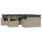 Preview: 9-tlg. Garten-Sofagarnitur mit Kissen Hellgrau Poly Rattan
