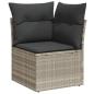 Preview: 11-tlg. Garten-Sofagarnitur mit Kissen Hellgrau Poly Rattan