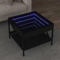 Preview: ARDEBO.de - Couchtisch mit Infinity-LED Schwarz 50x50x38 cm