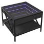 Preview: Couchtisch mit Infinity-LED Schwarz 50x50x38 cm