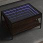 Preview: ARDEBO.de - Couchtisch mit Infinity-LED Braun Eichen-Optik 70x50x38 cm