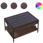 Preview: Couchtisch mit Infinity-LED Braun Eichen-Optik 70x50x38 cm