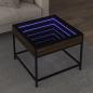 Preview: ARDEBO.de - Couchtisch mit Infinity-LED Braun Eichen-Optik 50x50x41 cm