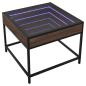 Preview: Couchtisch mit Infinity-LED Braun Eichen-Optik 50x50x41 cm