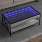 Preview: ARDEBO.de - Couchtisch mit Infinity-LED Grau Sonoma 90x50x38 cm