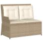 Preview: 3-tlg. Garten-Lounge-Set mit Kissen Beige Poly Rattan