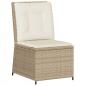 Preview: 5-tlg. Garten-Lounge-Set mit Kissen Beige Poly Rattan