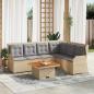 Preview: ARDEBO.de - 5-tlg. Garten-Lounge-Set mit Kissen Beige Poly Rattan